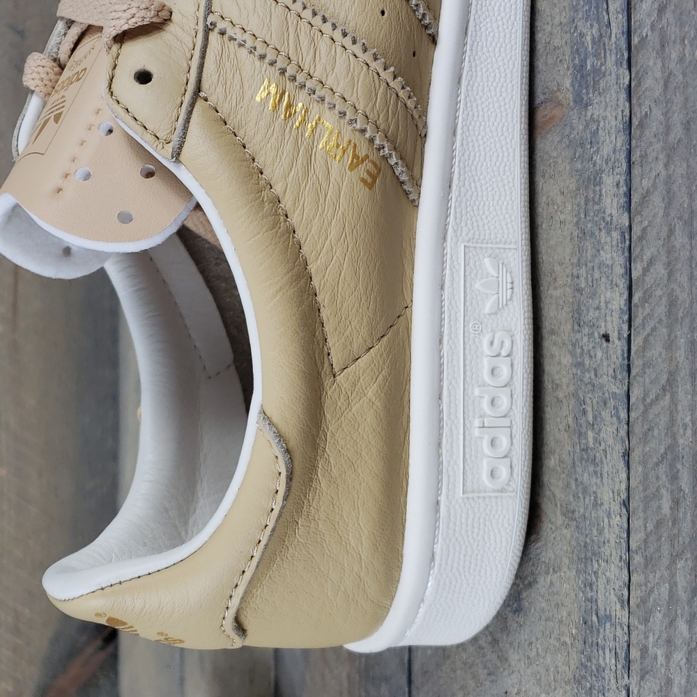 adidas Earlham Originals Men's Leather Casual Sneakers Beige/White - Picture 8 of 11